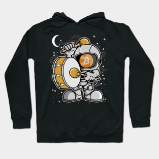 Astronaut Drummer Bitcoin BTC Coin To The Moon Crypto Token Cryptocurrency Blockchain Wallet Birthday Gift For Men Women Kids Hoodie